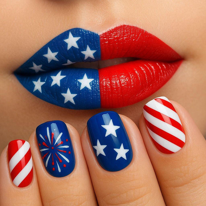 Artificial Nails in the Patriotic Design Kalsten