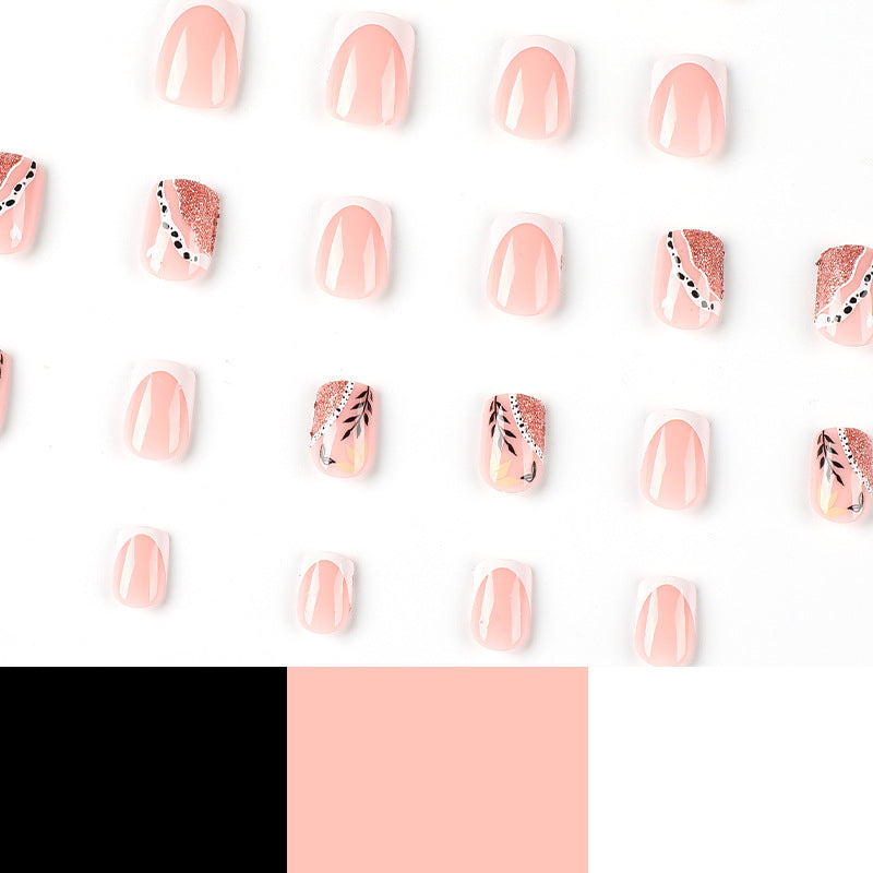 Trendy artificial nails in flower and glitter pattern Kalsten
