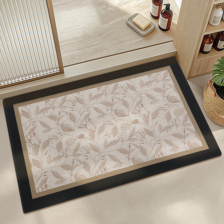 Elegant Floral Print Bath Mat Kalsten