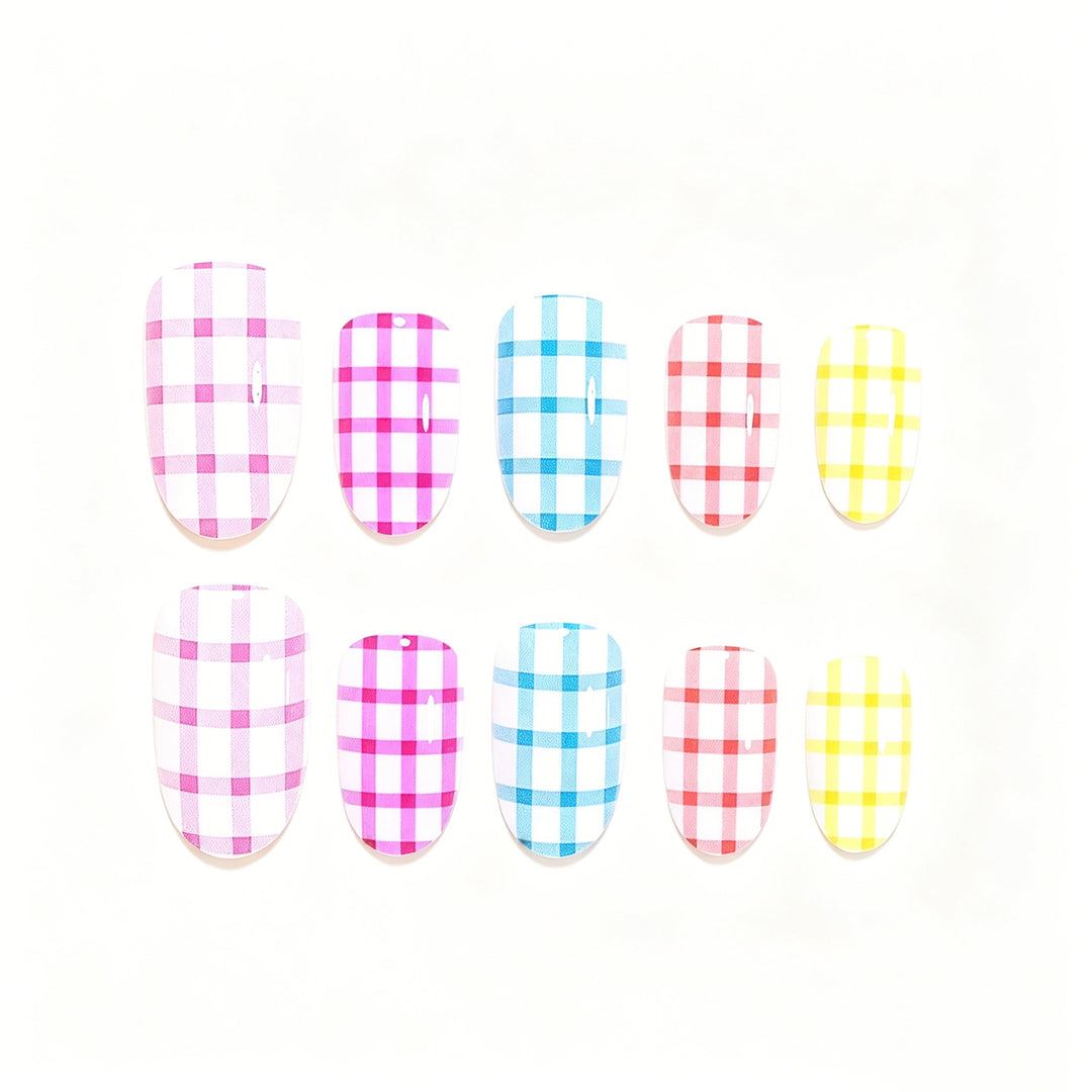 Chic Gingham Pattern Nail Art Wraps Kalsten