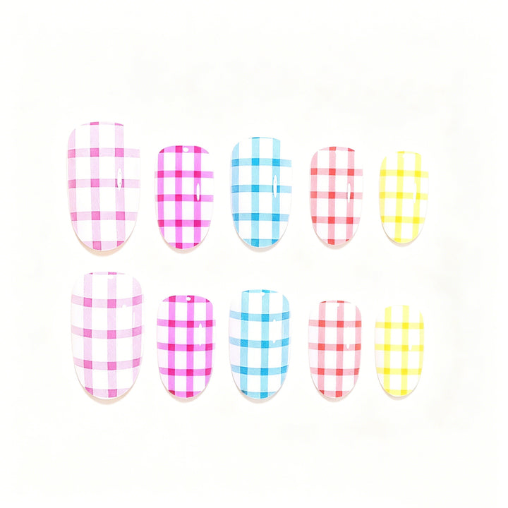Chic Gingham Pattern Nail Art Wraps Kalsten
