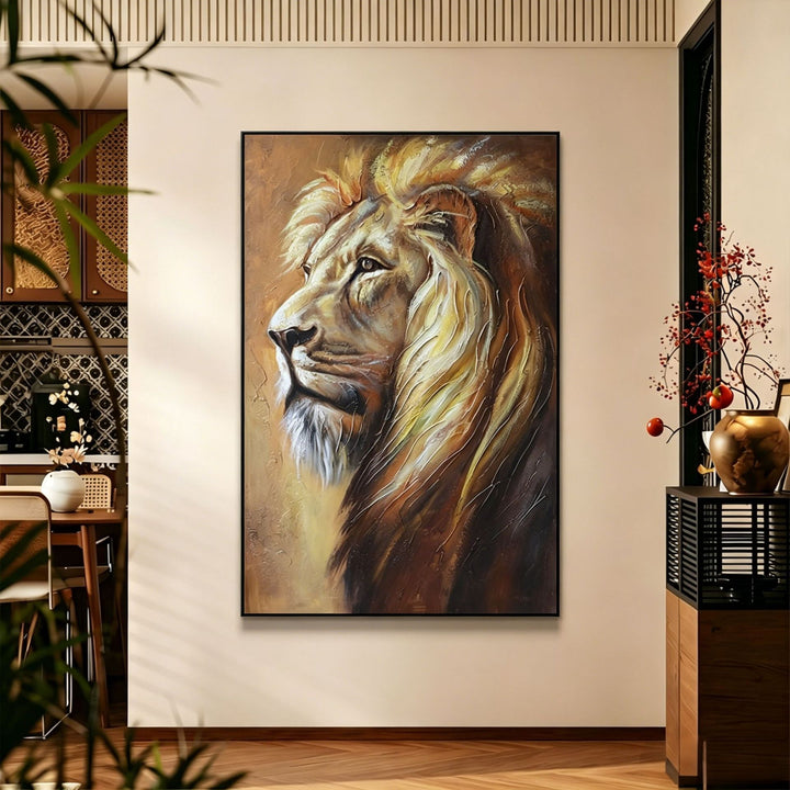 Majestic Lion Profile Canvas Art for Home