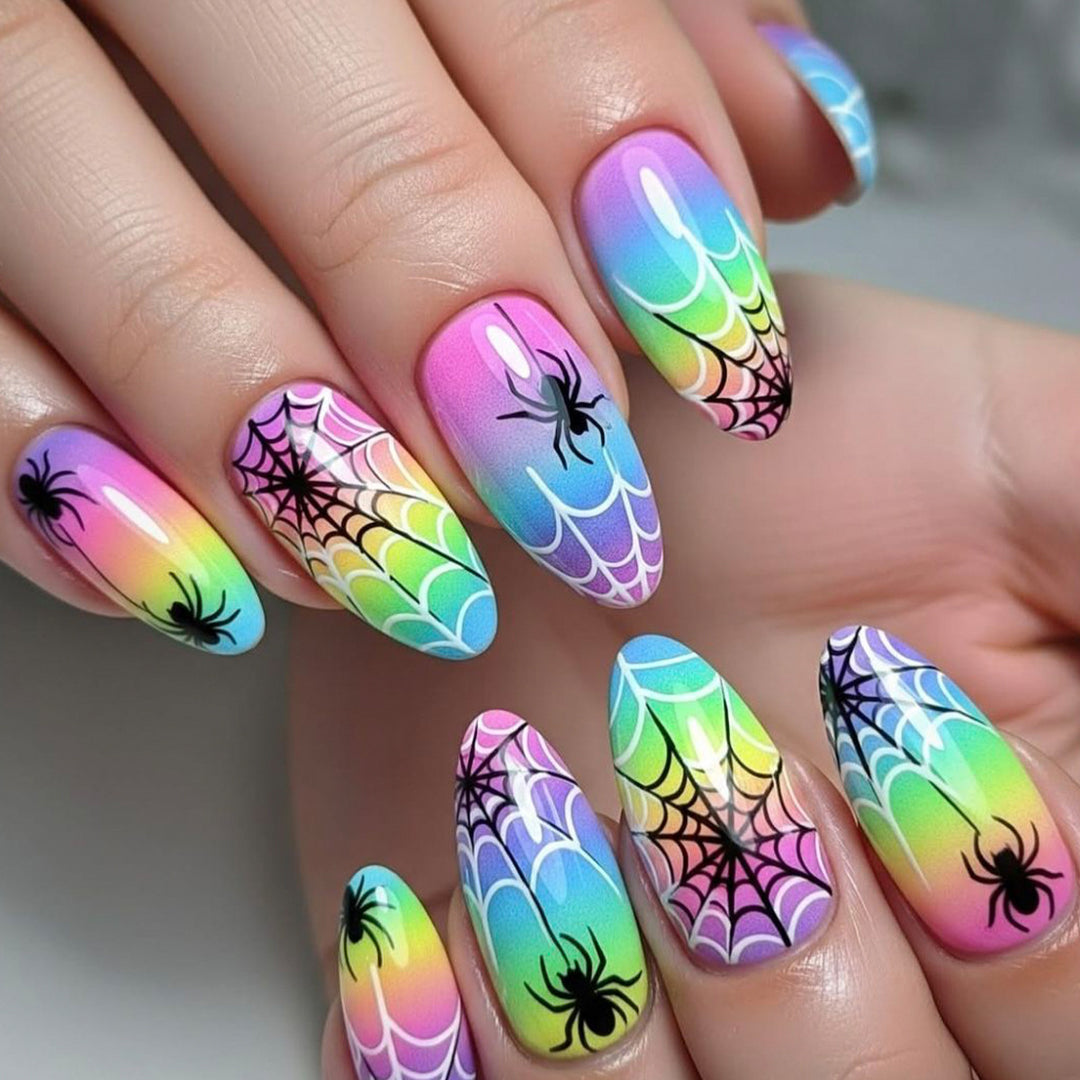 Colorful Spider Web Nail Art Set Kalsten