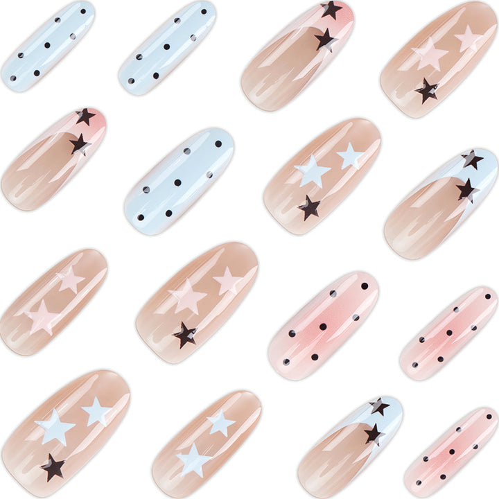 Decorative Star and Dot Press-On Nails Kalsten