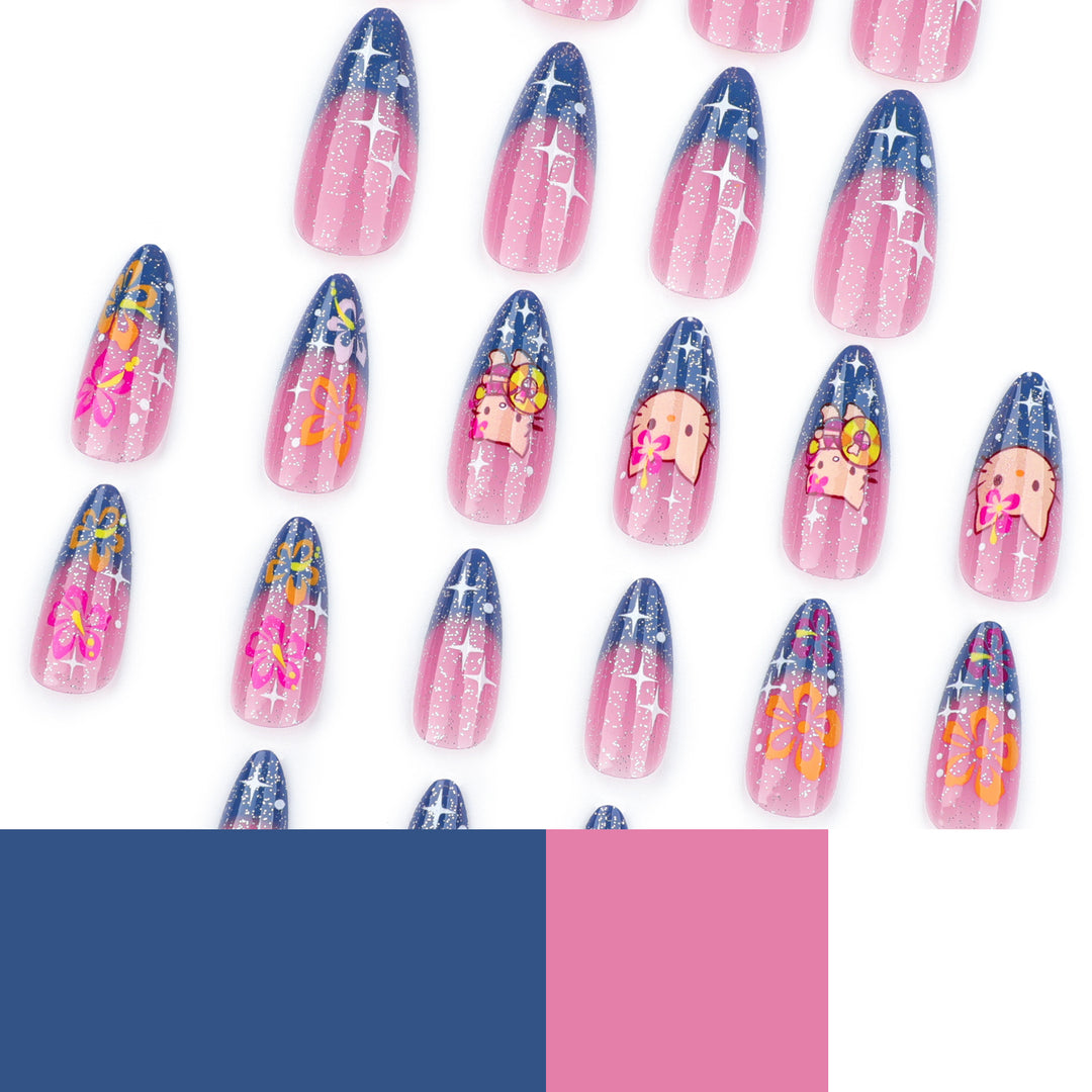 Artistic stiletto nails with playful design Kalsten