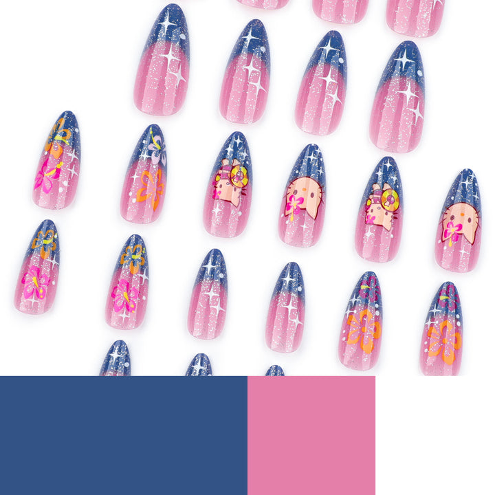 Artistic stiletto nails with playful design Kalsten