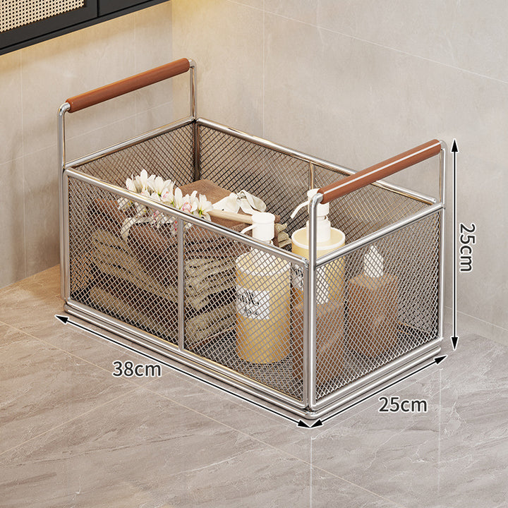 Rolling Ventilated Laundry Storage Cart with Handles