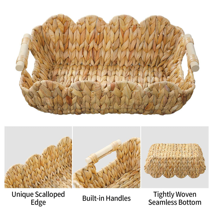 Decorative Scalloped Woven Storage Tray Kalsten
