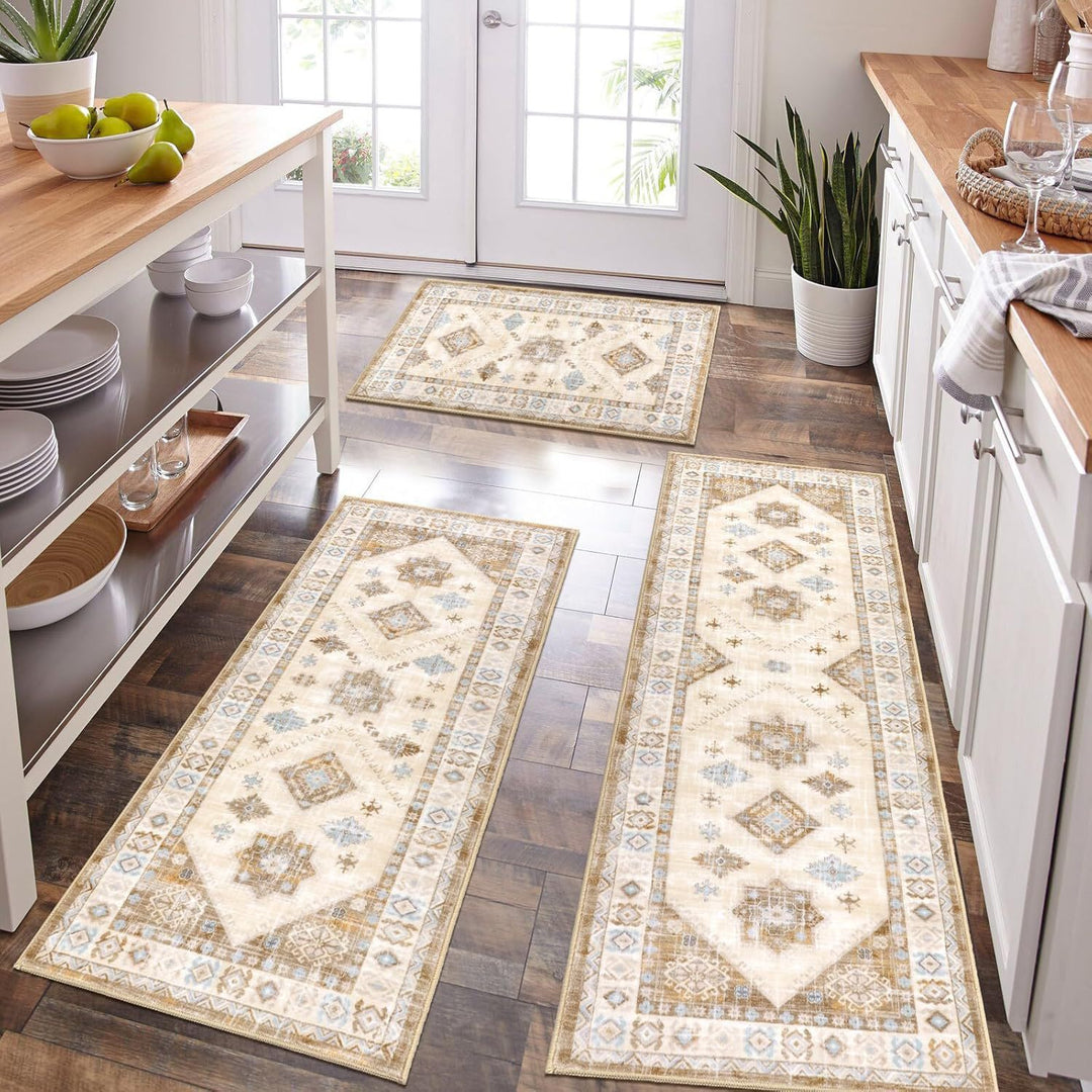 Geometric Pattern Kitchen Runner Mat