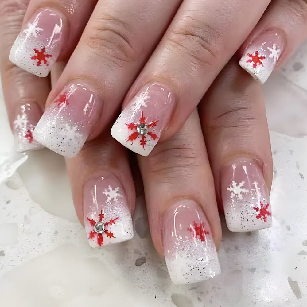 Decorative Snowflake Themed Press-On Nails Kalsten