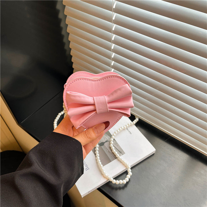 WoHeart-Shaped Bow Clutch Bag Kalsten