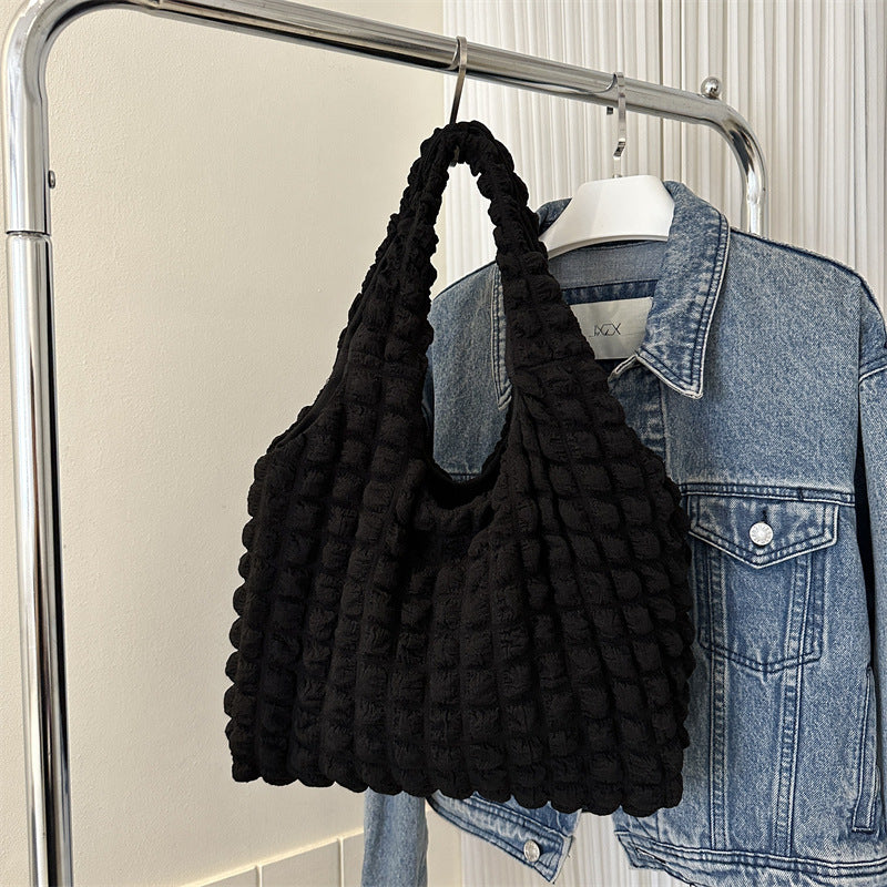Textured Knit Hobo Bag