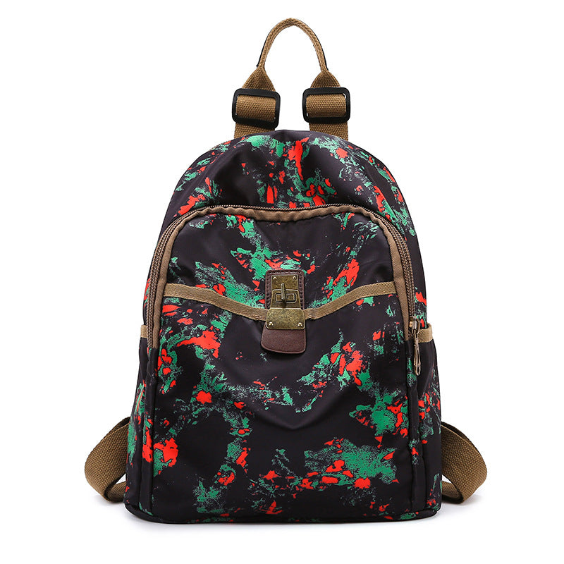 Floral Print Canvas Backpack Kalsten