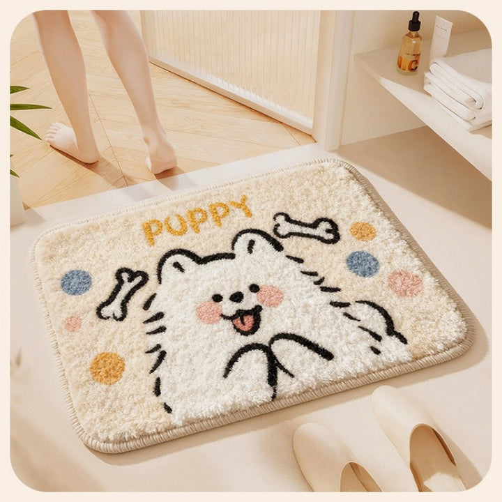 Flower design bath mat