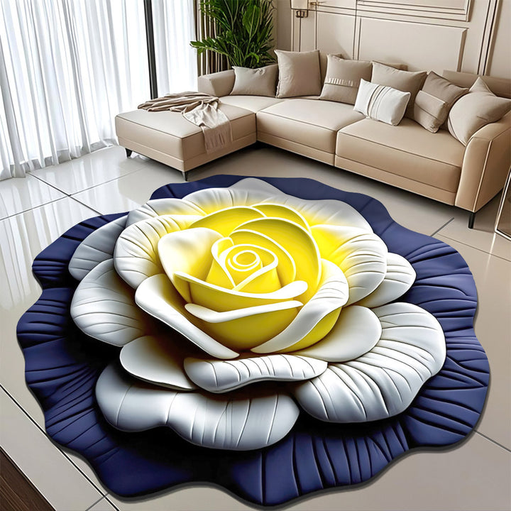 Floral-Themed Plush Area Rug
