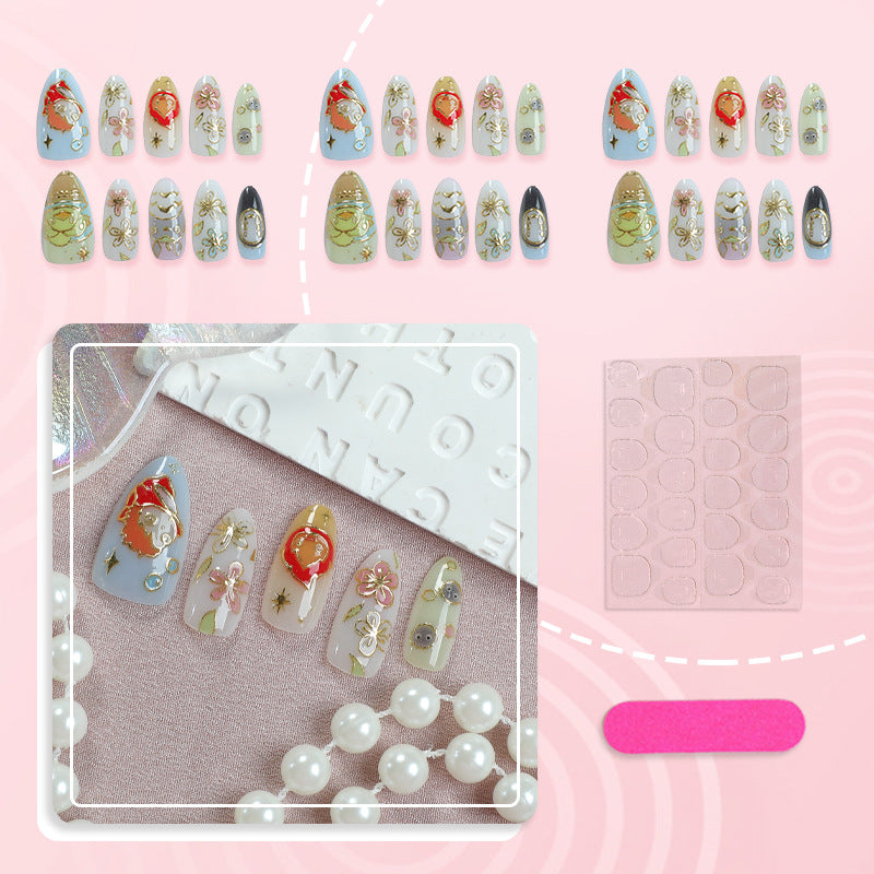 Artistic Character-Themed Press-On Nail Art Set Kalsten