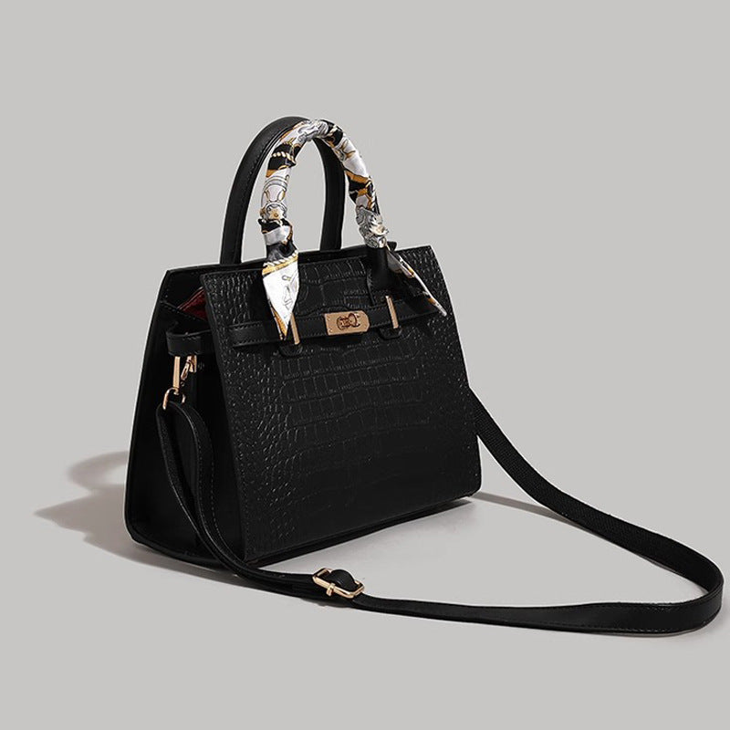 Textured Crocodile-Patterned Handbag Kalsten