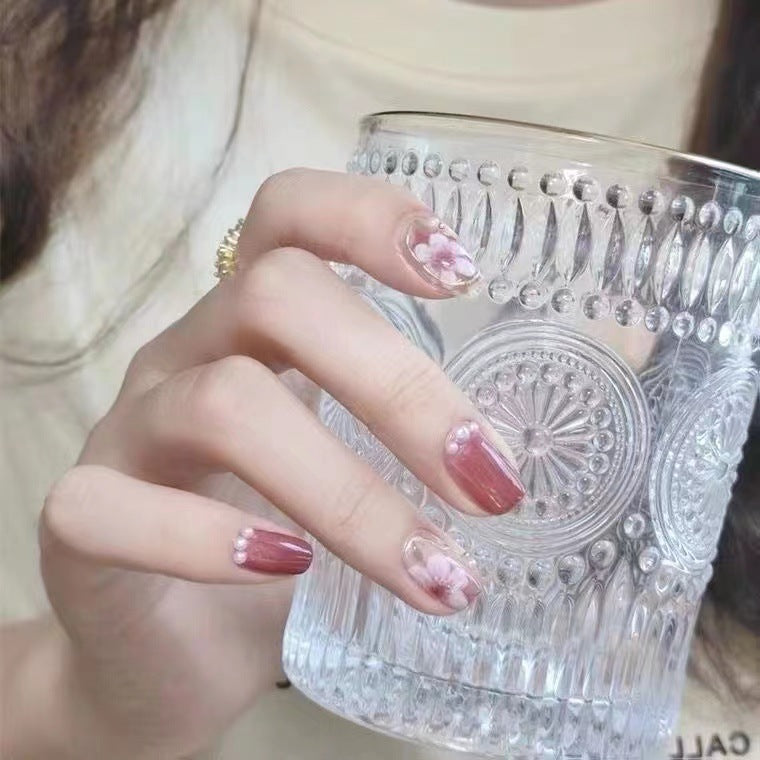 Artistic Floral Press-On Nail Set