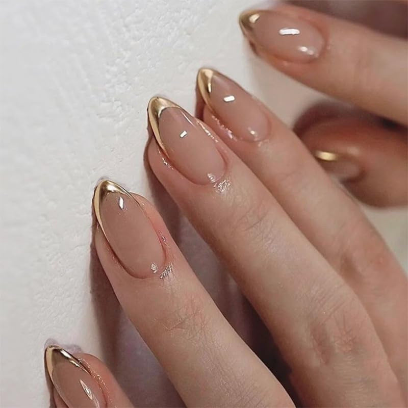 Artifice nail set with elegant gold gradient Kalsten