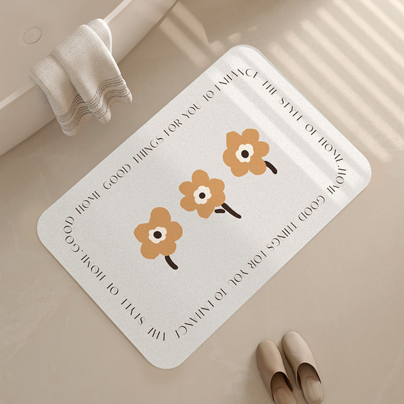 Artistic Floral Bathroom Mat Kalsten