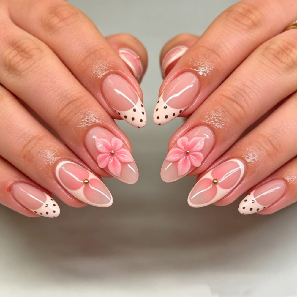Floral Design Stiletto Press-On Nails