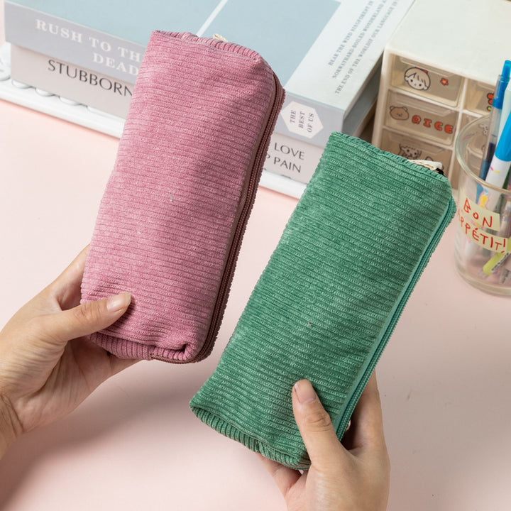 Textured Corduroy Pencil Case Kalsten