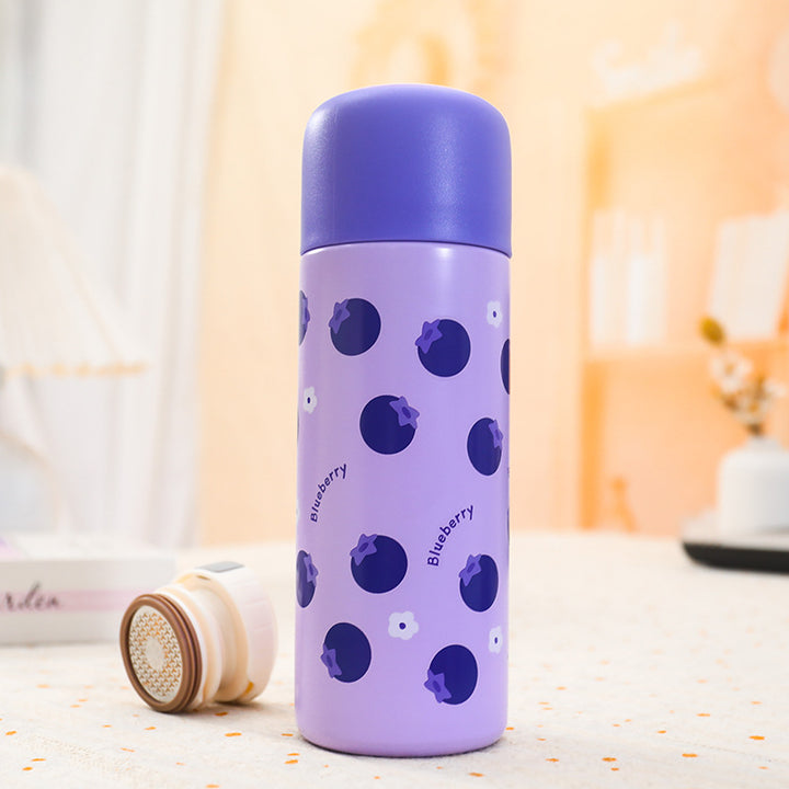Women's Insulated Water Bottle with Fruity Design and Ergonomic Carry Handle Kalsten