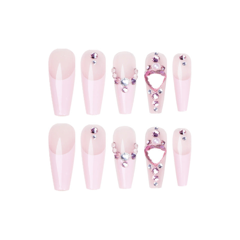 Glamorous nail extensions with glitter embellishments Kalsten