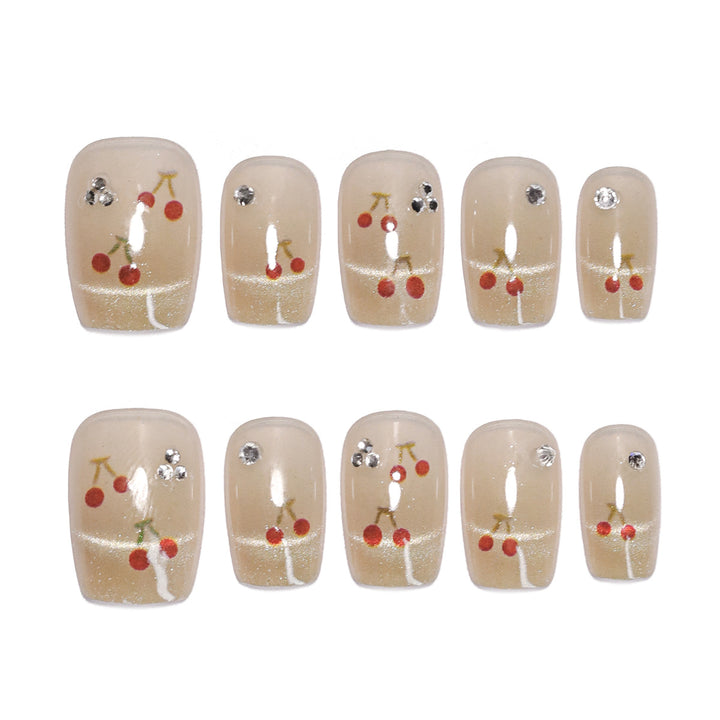 Artificial nails with cherry motif Kalsten