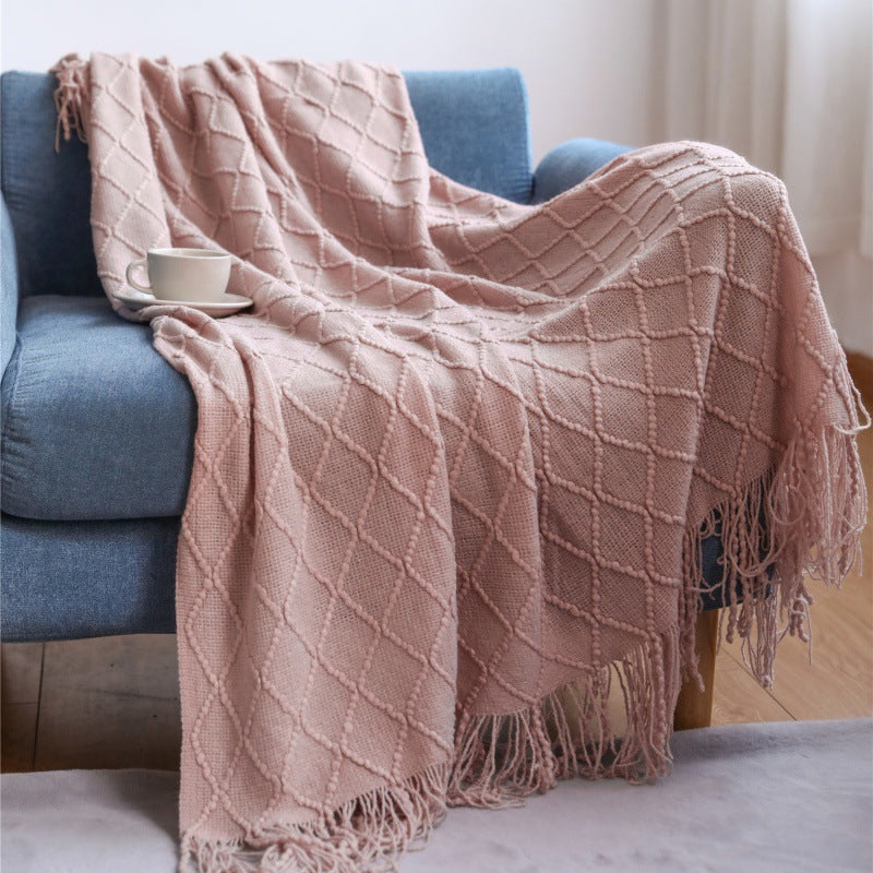 Women’s knitted blanket with textured wave pattern Kalsten