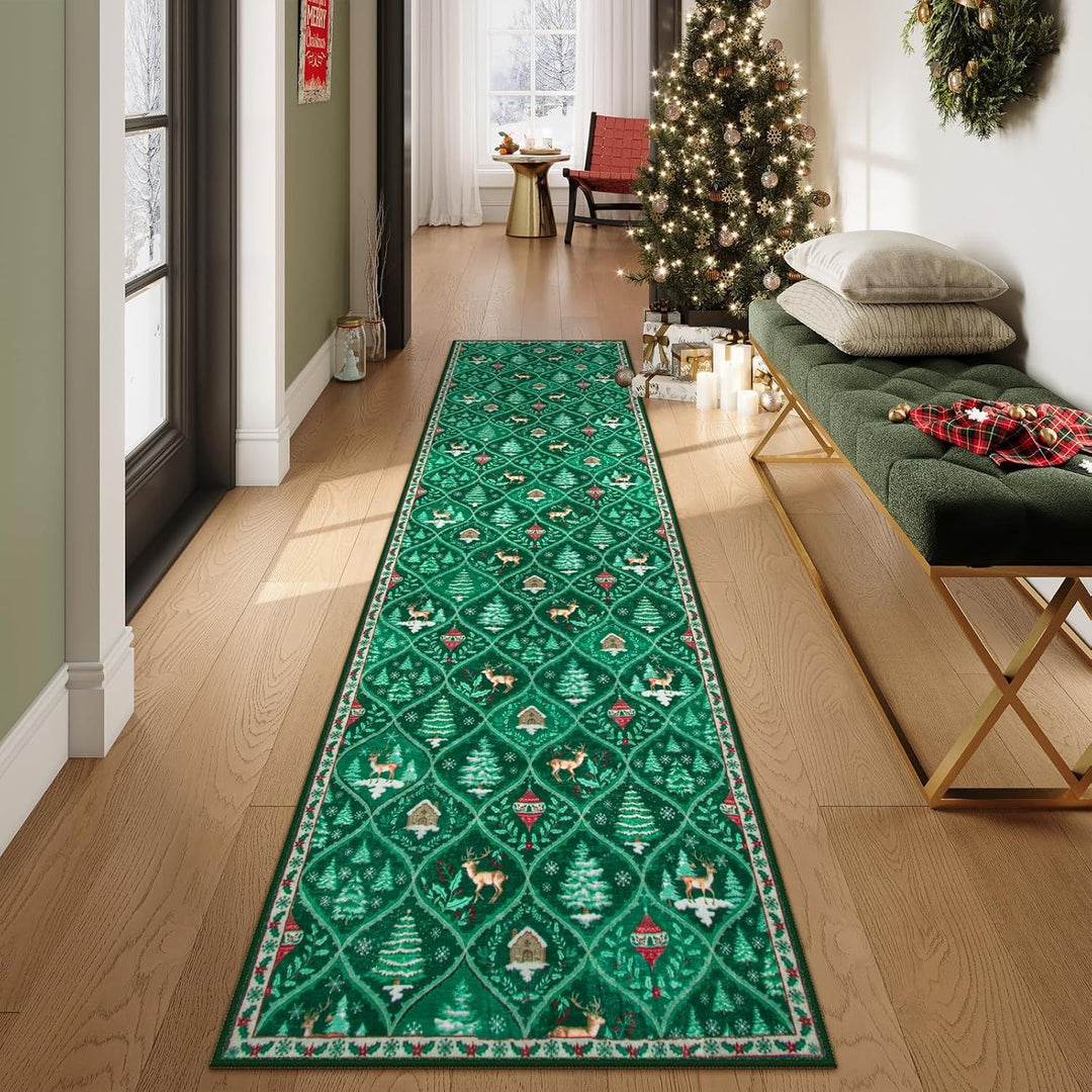 Festive Christmas-Themed Area Runner for Home