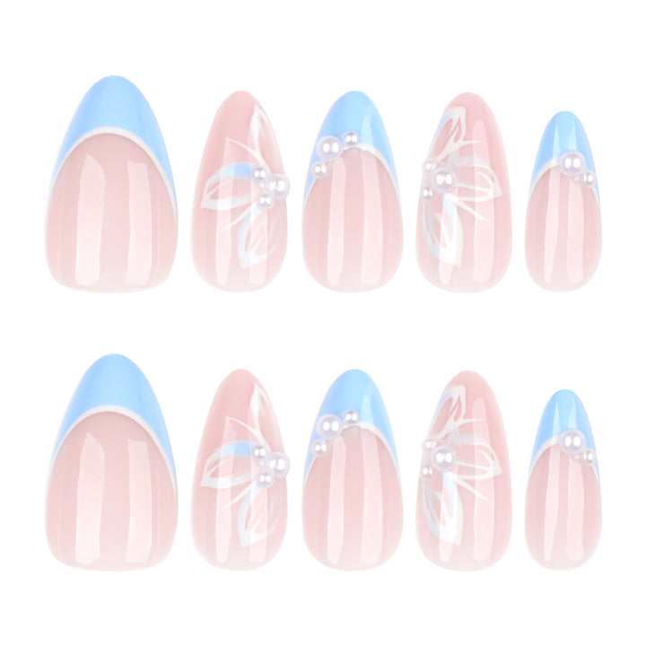 Elegant artificial nails with floral accents and glamorous design Kalsten