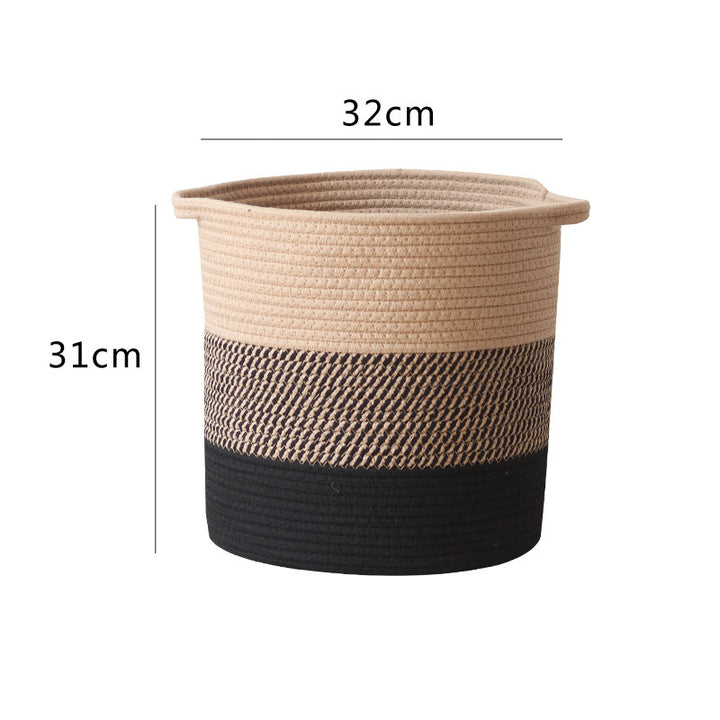 Modern storage basket with gray knit pattern Kalsten