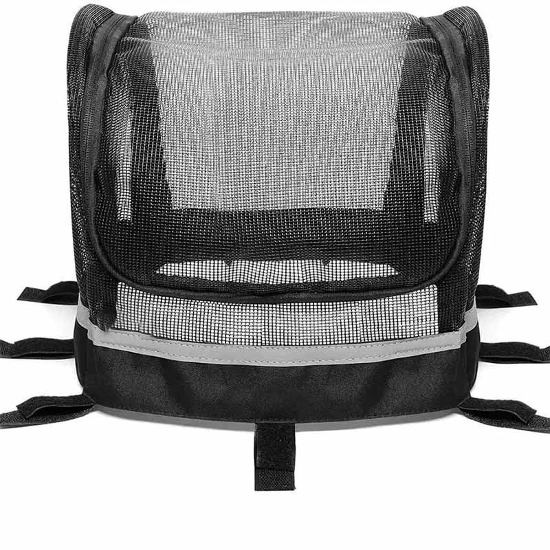 front-mounted pet bike basket with breathable mesh canopy reflective trim and secure strap system Kalsten
