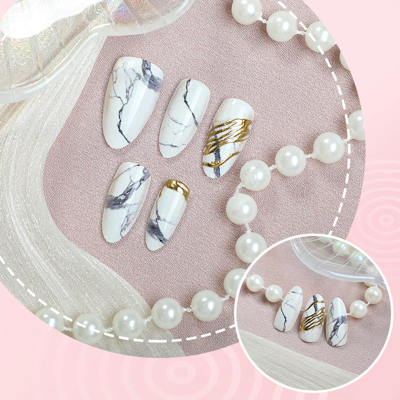 Marble-Inspired Press-On Nails