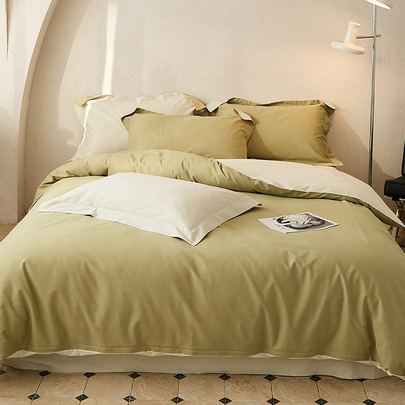 Bedding set made of premium cotton blend fabric reversible design with hidden zipper