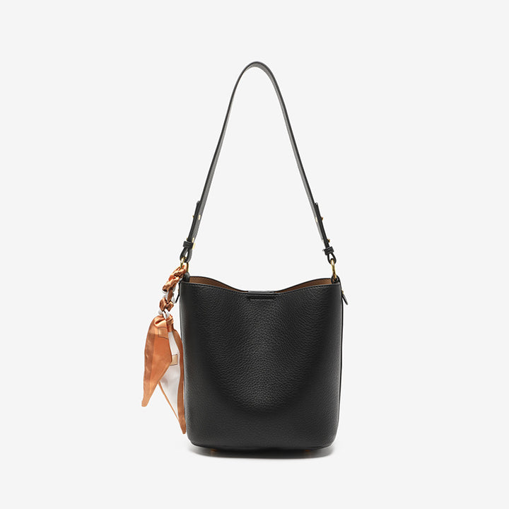 Textured Leather Bucket Bag Kalsten