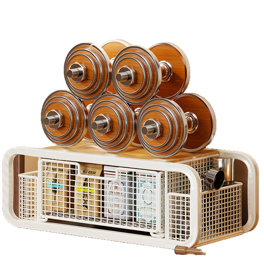 Countertop Coffee Machine Platform with Dual Sliding Storage Baskets