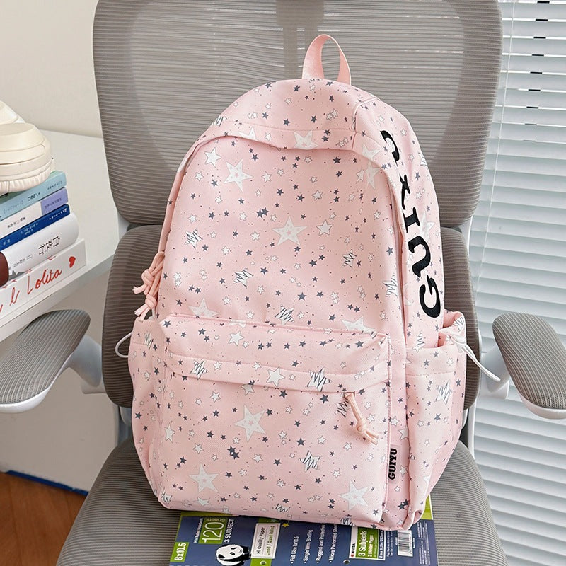 Stylish Star-Patterned School Backpack Kalsten