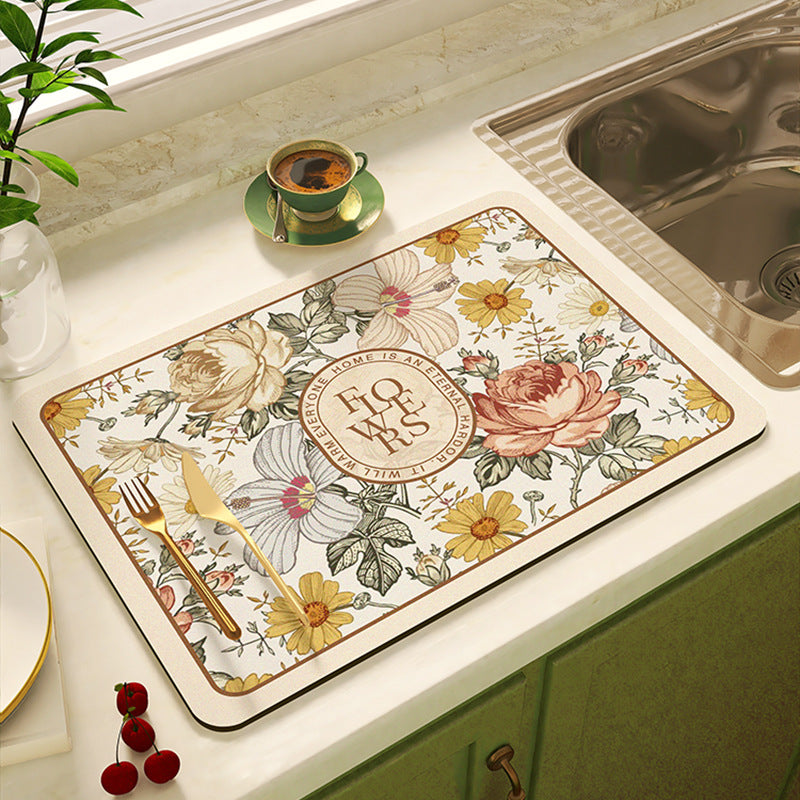 Floral Design Kitchen Mat Kalsten