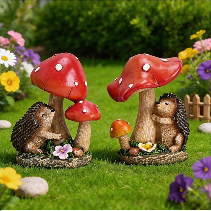 Cute decorative figure with hedgehog and fly agarics Kalsten