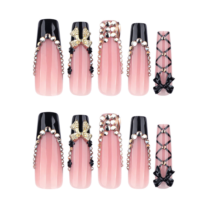 Glamorous artificial nails with jewelry accents Kalsten