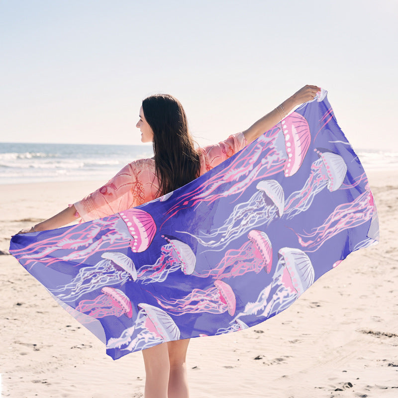 Beach towel in elegant jellyfish design Kalsten