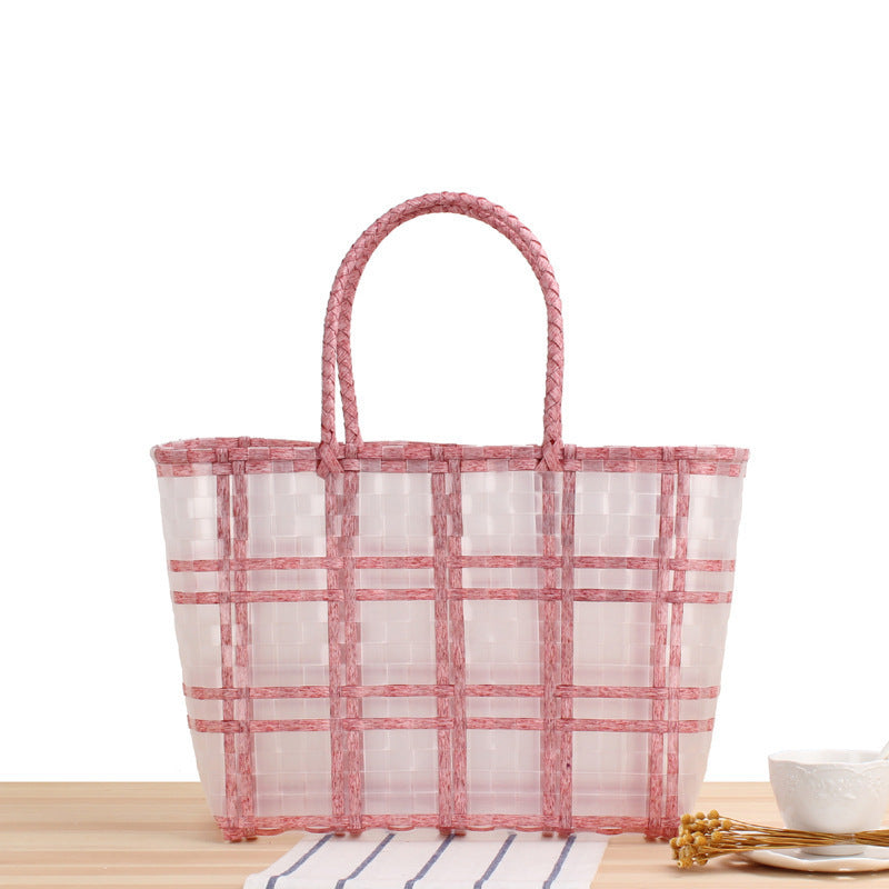 Stylish Transparent Shopping Bag Made of Woven Material Kalsten