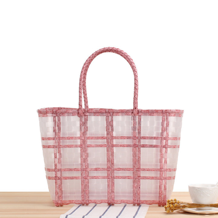Stylish Transparent Shopping Bag Made of Woven Material Kalsten