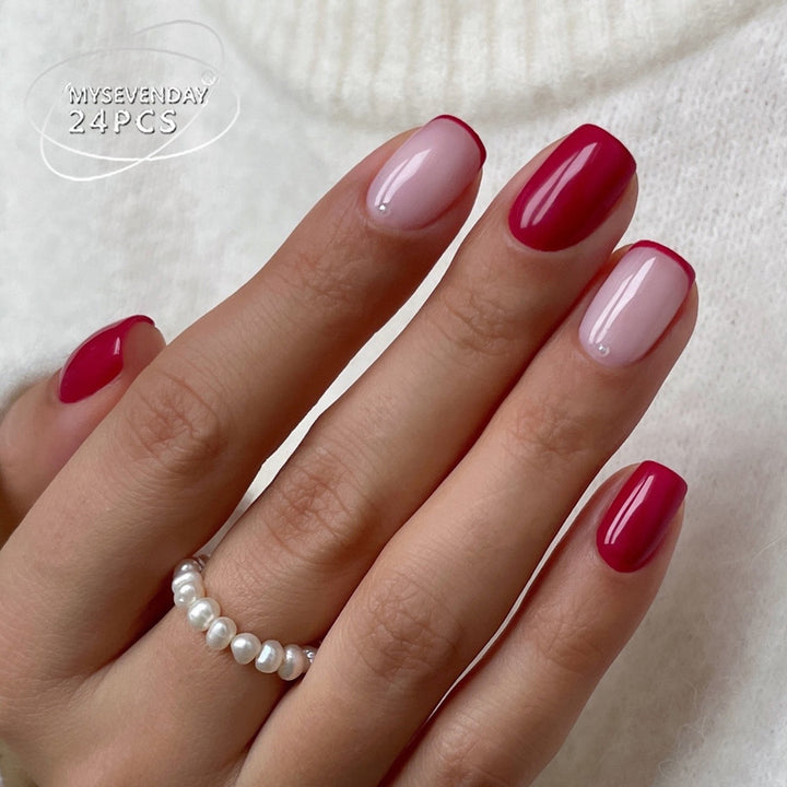 Elegant Press-On Nail Tips with French Tip Design Kalsten