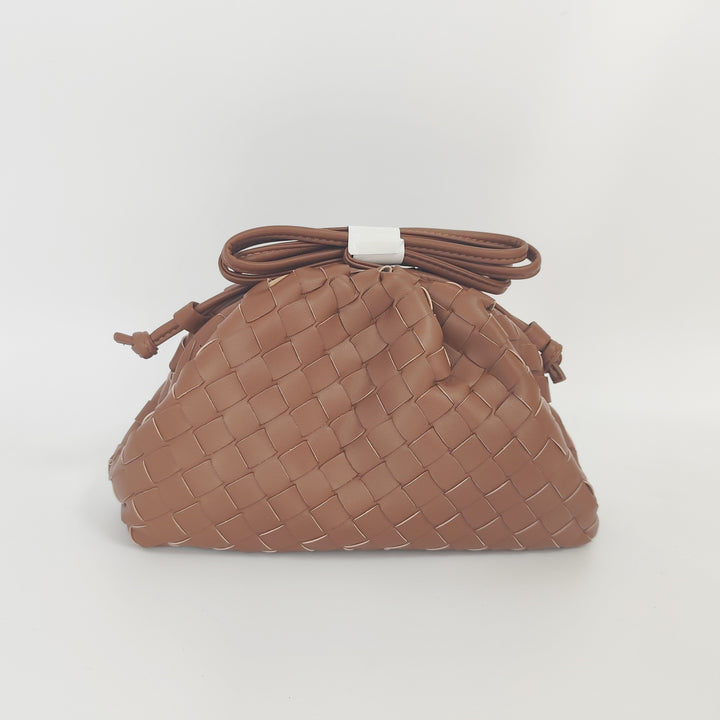 Elegant Woven Leather Bucket Bag Kalsten