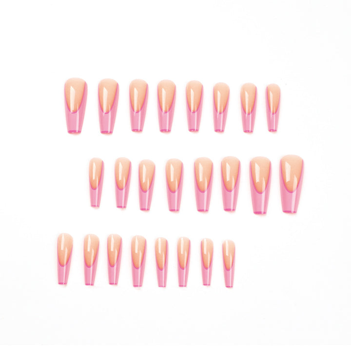 Artificial nail extensions with modern ombre design Kalsten
