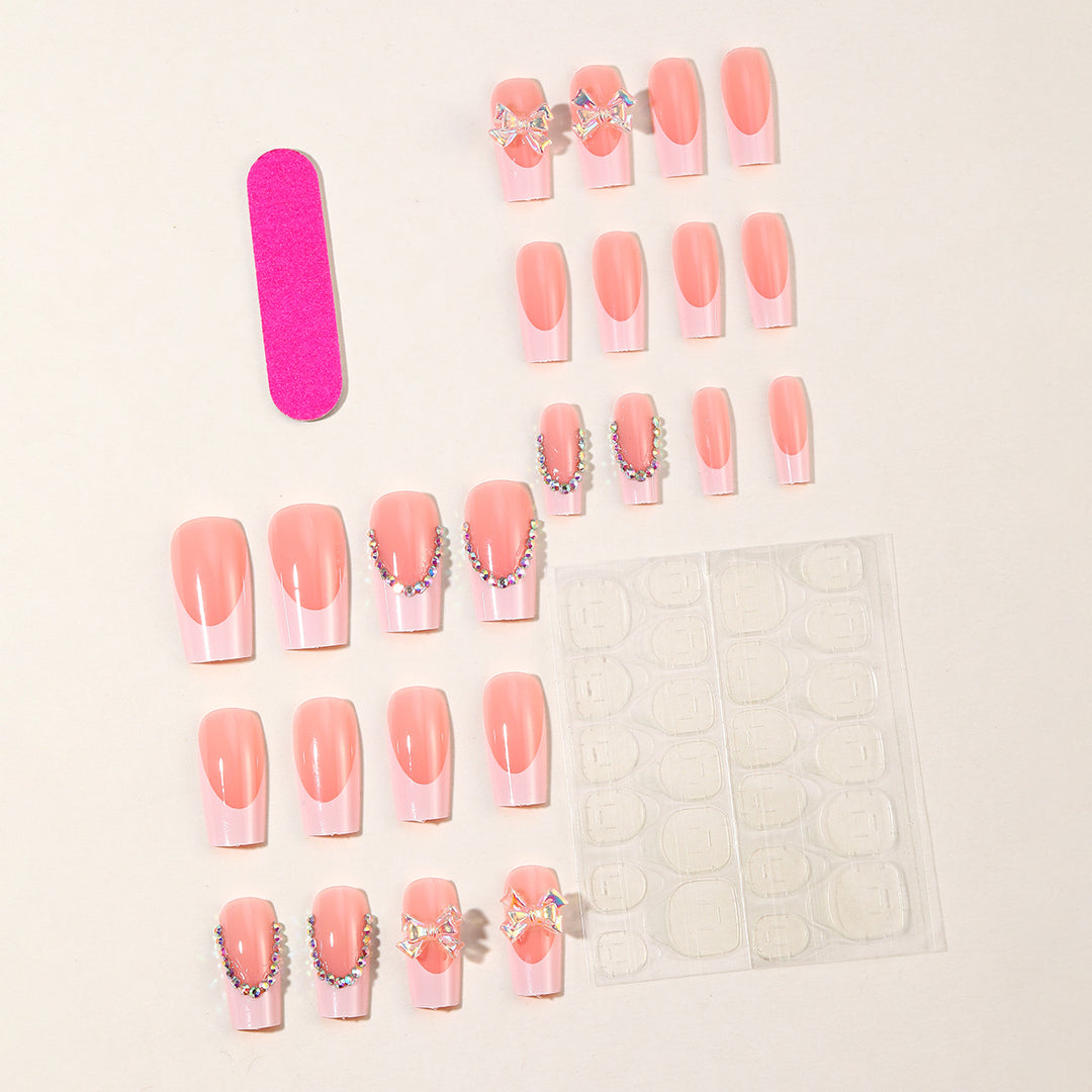Elegant 3D French Tip Nail Extensions Kalsten