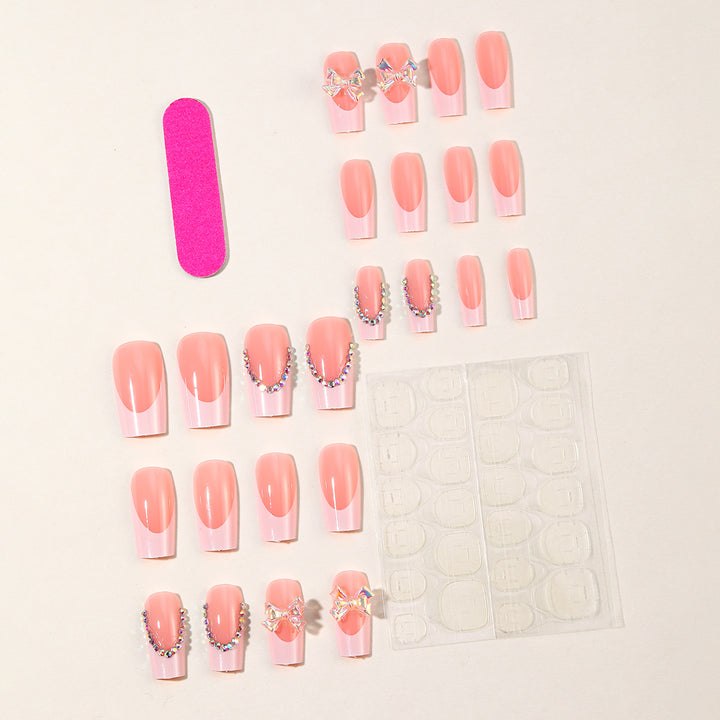 Elegant 3D French Tip Nail Extensions Kalsten